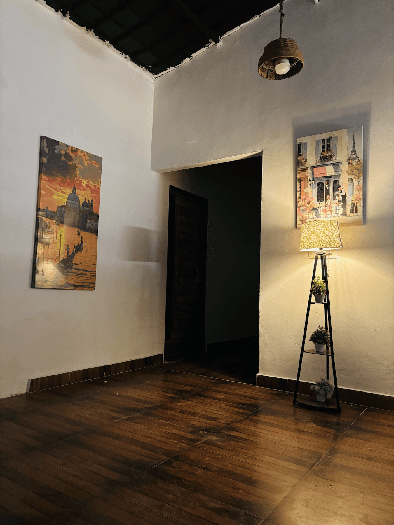 Private room interior with event-ready farmhouse styling